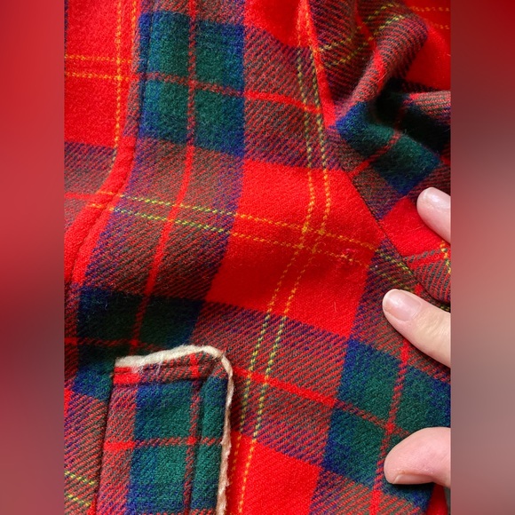 Vintage Plaid Sherpa Punk Jacket 6/M Reti of Melbourne True Wool red blue green - Picture 11 of 11